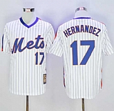 New York Mets #17 Keith Hernandez Mitchell and Ness Stitched White Blue Strip Throwback Jersey,baseball caps,new era cap wholesale,wholesale hats